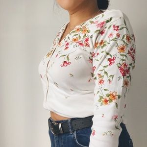 White flower cardigan